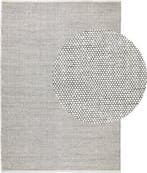 2dekans | Lifa Living - Wol Vloerkleed - Zwart/Wit - 160 x, Huis en Inrichting, Ophalen of Verzenden, Zo goed als nieuw, Zwart