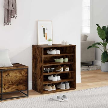 vidaXL Schoenenkast 60x35x70 cm bewerkt hout gerookt, Verzenden, Nieuw