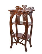 Art Nouveau stijl houten etagère - Bijzettafel - Hout -