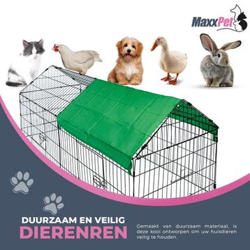MaxxPet Konijnenhok - Konijnenren met Zonnescherm 185x75x..., Verzenden, Nieuw