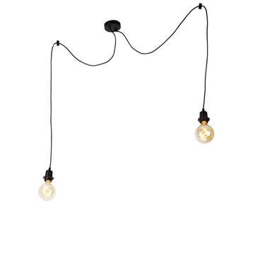 Moderne hanglamp zwart 2-lichts - Cava, Verzenden, Nieuw