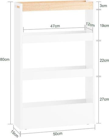 2dekans | SoBuy NSR12-W Badkamerkastje - Wit Houten, Huis en Inrichting, Ophalen of Verzenden, Zo goed als nieuw