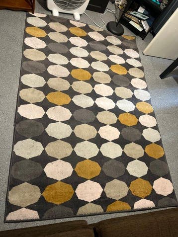 Vloerkleed - 195 cm - 133 cm - Tapijt met octagonale, Nieuw