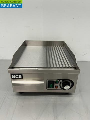 RVS Grillplaat Bakplaat 1/2 Geribbeld 36 cm 230V Horeca, Ophalen of Verzenden, Nieuw in verpakking