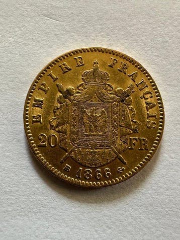 Frankrijk. Napoléon III. 20 Francs 1866-BB, Strasbourg