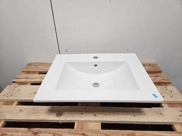 Wastafel 60 x 45,6 cm keramiek wit 1 kraangat, Ophalen of Verzenden, Nieuw, Bad