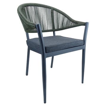Stoel | PVC Rotan/Aluminium | Grijs/Groen | In-/Outdoor |, Verzenden, Nieuw in verpakking