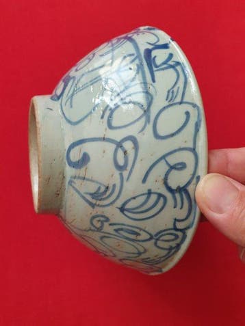 Verfijnde antieke kom van Chinees porselein Blauw en Wit