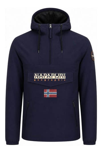 Napapijri Jas in maat S Blauw, Kleding | Heren, Verzenden, Zo goed als nieuw, Blauw, Napapijri
