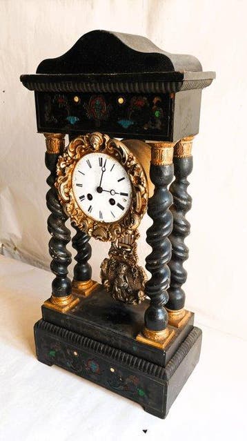Portico klok - Reloj de sobremesa Napoleon III Hout, Messing