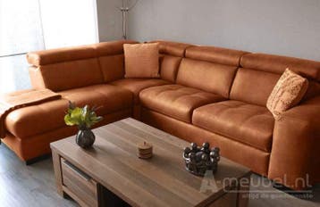 Hoekbank Harderwijk - hoekbanken - Cognac, Huis en Inrichting, Banken | Bankstellen, Nieuw, Stof