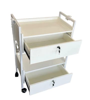 Werk tafel-Prof trolley - luxe werktafel 2 lades - kleur wit, Ophalen of Verzenden, Nieuw