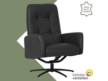 Leren draaifauteuil Pulse - Toledo Nero (zwart) - Stervoet, Bohemian, Industrieel, Modern, Scandinavisch, Nieuw, Ophalen of Verzenden