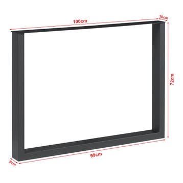 Stalen onderstel Makers set van 2 tafelpoot 72x100 cm zwart, Verzenden, Nieuw