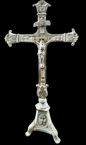Antiek Kruis - Brons - 1850-1900 - Altaarkruis - 28 cm