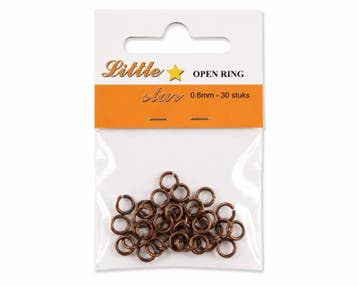 30 x Buigringetjes 6 mm – 0,6 mm dik – roodkoperkleur, Ophalen of Verzenden, Nieuw, Kraal