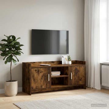 vidaXL TV-kast 102 x 33 x 47 cm Gerookt eiken Bewerkt hout, Minder dan 50 cm, Verzenden, Nieuw, Minder dan 100 cm