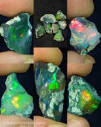 47 ct - 7x natuurlijke kostbare ruwe Ethiopische zwarte