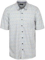 CASAMODA Korte Mouwen Overhemd Dots Blauw maat 6XL Heren, Kleding | Heren, Overhemden, Verzenden, Nieuw, Geel, CASAMODA