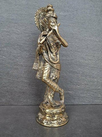 Beeld, Heer Krishna die de fluit bespeelt, 26 cm - 26 cm -