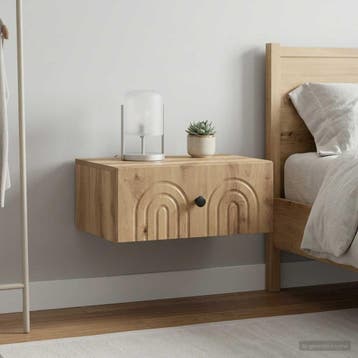 vidaXL Wandbeugel Bedkast 2 st Artisanaal eiken 49 x 34,5 x, Minder dan 45 cm, Verzenden, Nieuw, Minder dan 55 cm