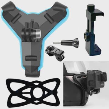 Helmhouder voor Actiecamera & Smartphone - Motorfiets & Spor, Verzenden, Nieuw