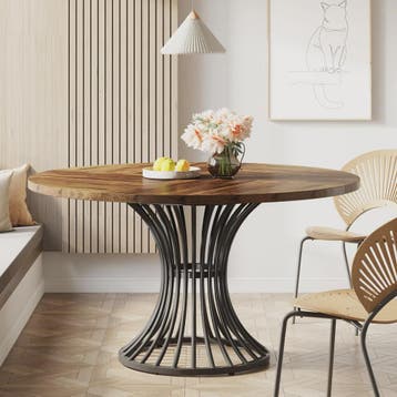Ronde Eettafel 4-6 Personen - 47-Inch Industriële Farmhouse, Verzenden, Nieuw
