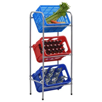 vidaXL Opbergrek voor 3 kratten 50x33x116 staal, Verzenden, Nieuw