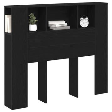 vidaXL Hoofdeinde kas Zwart Eiken Bewerkt hout, Verzenden, Nieuw, Zwart, Hout