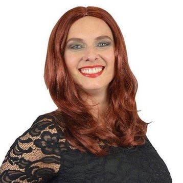 Yvette pruik bordeaux rood, Verzenden, Nieuw, Feestartikel