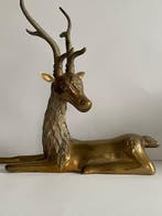 Beeld, Bronzen Hert - 30 cm - Brons