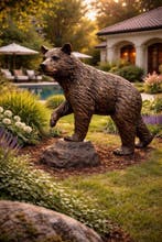 Beeld, Monumentaal bronzen berenbeeld – 135 cm – levensechte