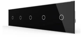 Livolo Touch Schakelaar 1+1+1+1+1 | Zwart | Smart |, Doe-het-zelf en Verbouw, Elektra en Kabels, Ophalen of Verzenden, Nieuw, Schakelaar