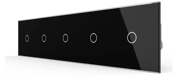Livolo Touch Schakelaar 1+1+1+1+1 | Zwart | Smart |, Doe-het-zelf en Verbouw, Elektra en Kabels, Schakelaar, Nieuw, Ophalen of Verzenden