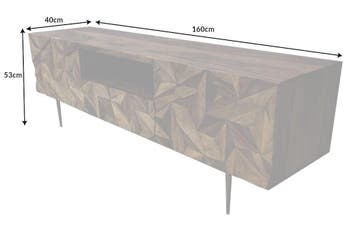 Massives TV-Board ALPINE 160cm Sheesham steenafwerking, Ophalen of Verzenden, Nieuw