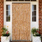 vidaXL Vliegengordijn 100x200 cm chenille okerkleurig en wit, Huis en Inrichting, Verzenden, Nieuw