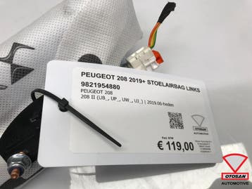 Peugeot 208 2019+ Stoelairbag Stoel Airbag Links 9821954880, Auto-onderdelen, Ophalen, Gebruikt, Peugeot