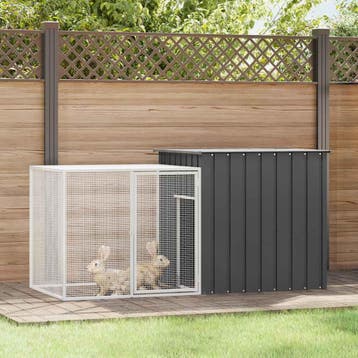 vidaXL Konijnenhok 200x91x100 cm gegalvaniseerd staal, Verzenden, Nieuw