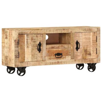 vidaXL Tv-meubel 110x30x50 cm ruw mangohout, Verzenden, 100 tot 150 cm, Nieuw, 50 tot 100 cm