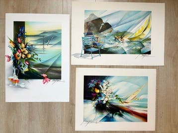 Raymond Poulet (1934) - Lot de 3 lithographies