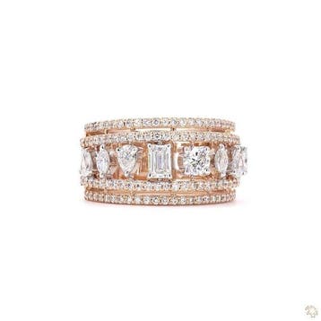 Ring - 14 karaat Roségoud - 1.16ct. tw. Diamant (Natuurlijk), Nieuw
