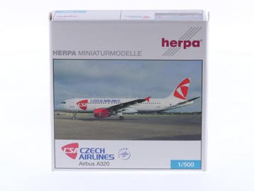 Schaal 1:500 Herpa 509565 CSA Czech Airlines Airbus A320..., Ophalen of Verzenden, Zo goed als nieuw
