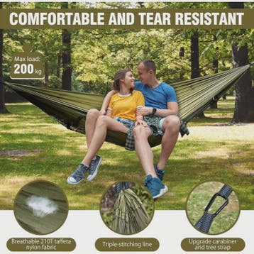 2-in-1 Camping Hangmat met Muggennet - Ultralicht Parachute, Tuin en Terras, Hangmatten, Verzenden, Nieuw