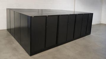 Ahrend roldeurkast 144x120x45 cm zwart | Grote partij, 100 tot 150 cm, 100 tot 150 cm, Ophalen of Verzenden, 25 tot 50 cm