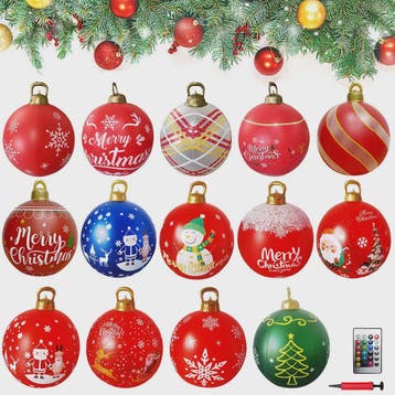 24 Inch Opblaasbare Kerstbal met LED Verlichting - XL Tuinde, Verzenden, Nieuw