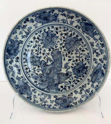 Bord - Porselein - Peacock lader - Ming