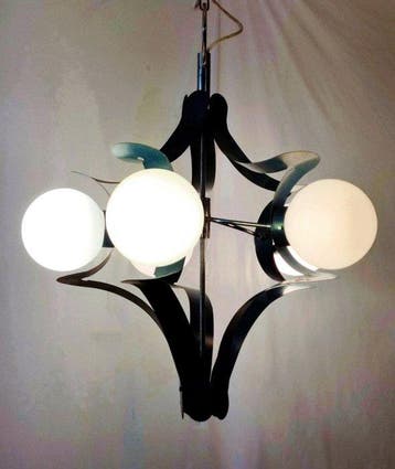 Plafondlamp - Metaal, Glas