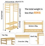 Bamboe Kledingrek op Wielen – Plank en Haken, Verzenden, Nieuw