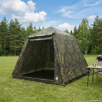 vidaXL Vis tent Snelle Vrijgave 4-persoons Lichte Camouflage, Verzenden, Nieuw, Tot en met 2