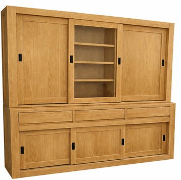 Buffetkast eiken - eiken Vaassen 240cm dichte zijdeuren, Ophalen of Verzenden, Nieuw